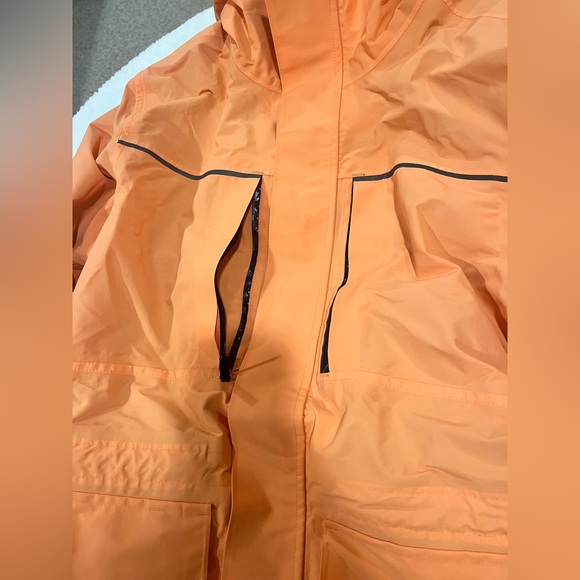 Lands' End Men’s Waterproof Hooded Rain Jacket Shell - Orange - Small - Picture 4 of 13